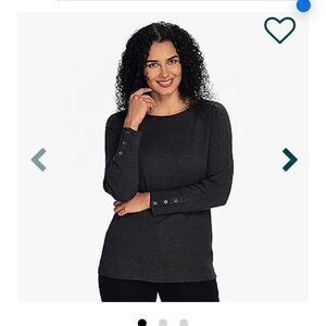 NWT CHRISTOPHER AND BANKS L Long Sleeve Solid Unisex Thermal Tee